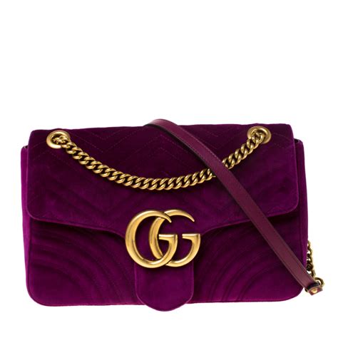 gucci purple velvet marmont bag|what makes Gucci Marmont bag.